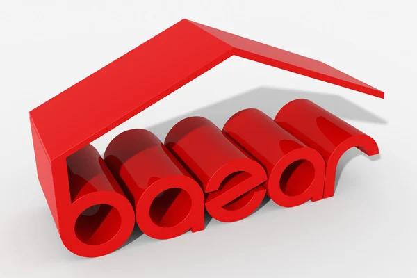 Logo 3D Form mit Basar Gebäude — Stockfoto