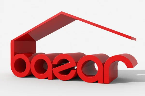 Logo 3D forma con el edificio bazar —  Fotos de Stock