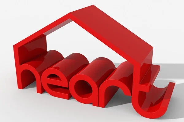 Logo 3D-vorm met hart gebouw — Stockfoto