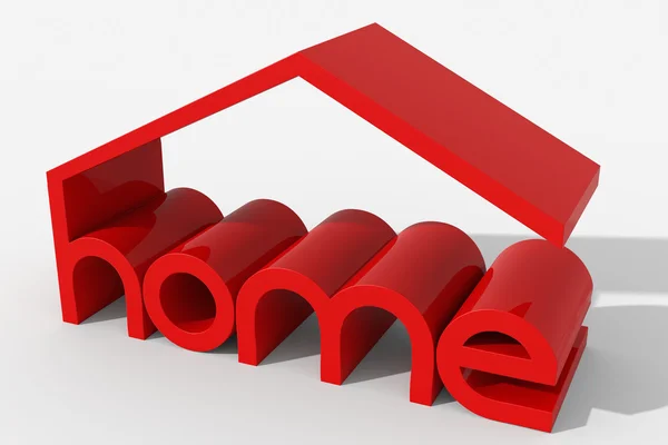Logo 3D-Form mit Home Building — Stockfoto