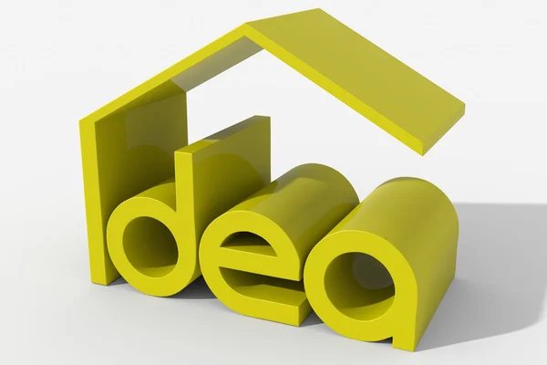 Logo 3D-vorm met idee gebouw — Stockfoto