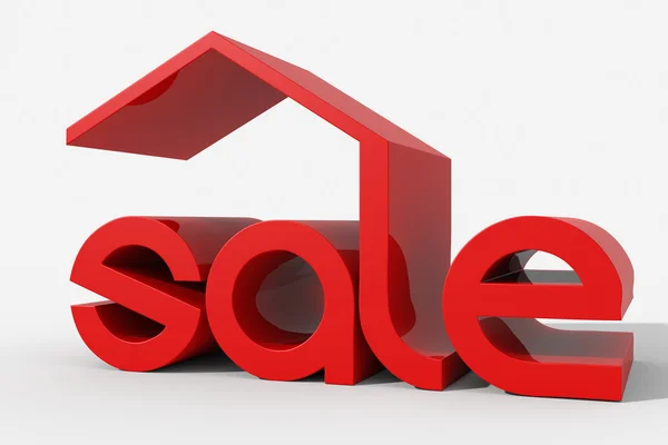 Логотип 3D-форма з продажем будівлі — стокове фото