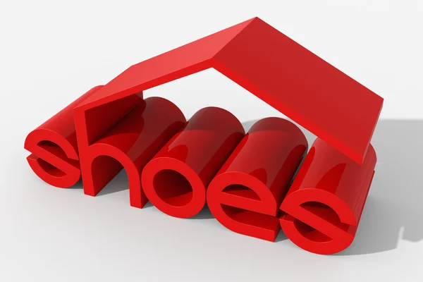 Логотип 3D формы с обувью здания — стоковое фото