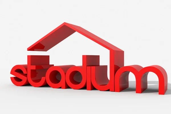 Логотип 3D формы со зданием стадиона — стоковое фото