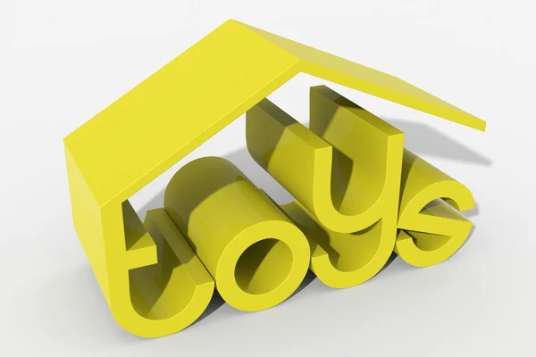 Logo forme 3D avec construction de jouets — Photo