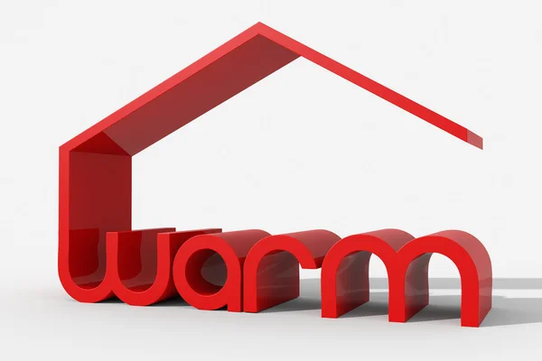 Логотип 3D-форма з теплою будівлею — стокове фото