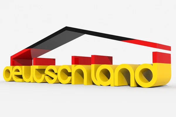 Logo 3D "deutschland" shaped building — Stock Photo, Image