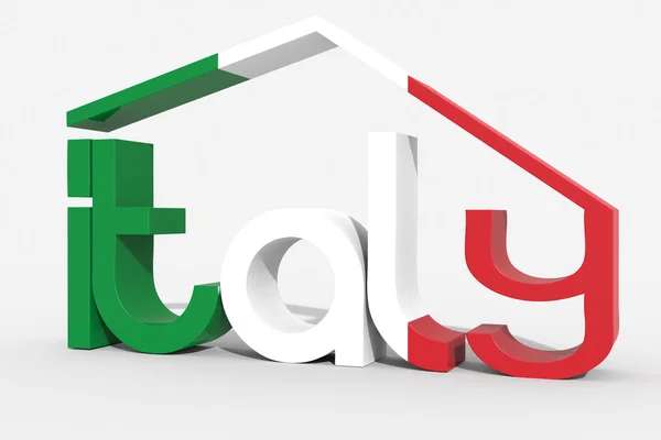 Logo 3D "Italština" tvarovaný dům — Stock fotografie