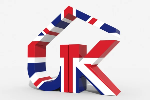 Logo 3D "UK" gevormde gebouw — Stockfoto
