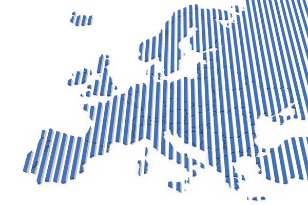 Europa 3d-karta med olika texturer — Stockfoto