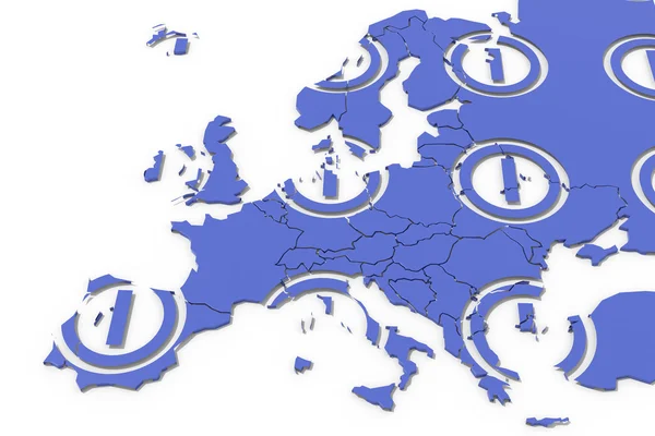Europa 3d structuurmap — Stockfoto