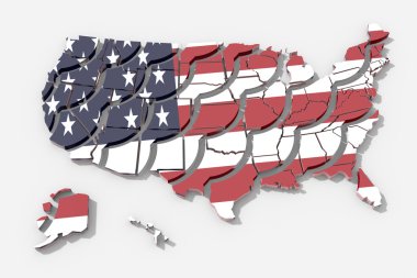 ABD çeşitli dokular ile 3d harita