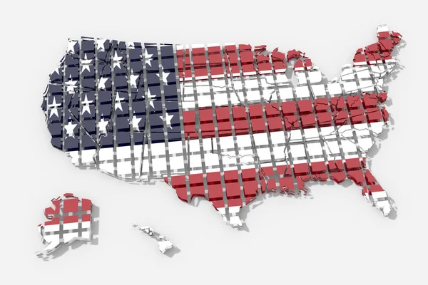 Mappa USA 3D con texture — Foto Stock