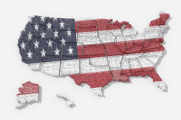 Mappa USA 3D con texture — Foto Stock