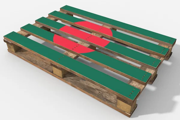 Pallet 3D with flag Bangladesh — Stock Photo, Image