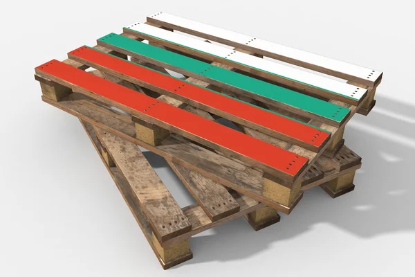 Pallet 3d met vlag Bulgarije — Stockfoto