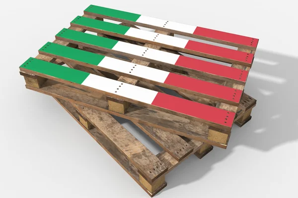 Pallet 3d met vlag Italië — Stockfoto
