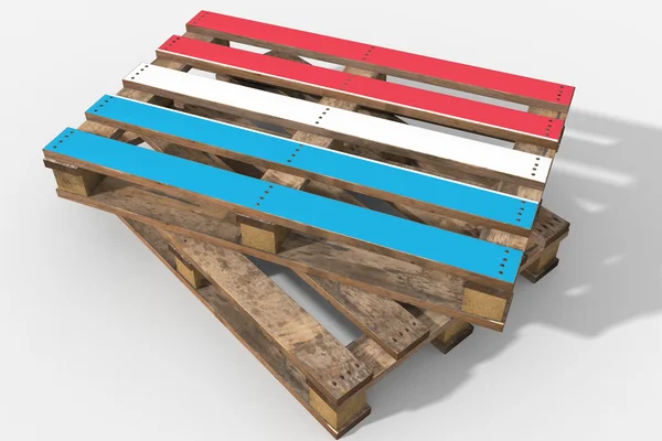 Pallet 3D with flag Luxemburg — Stock Photo, Image