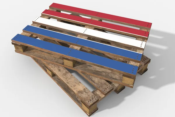 Pallet 3D with flag Netherlands — Stock Photo, Image