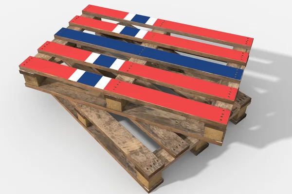 Lastpall 3d med flagga Norge — Stockfoto