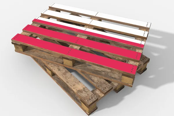 Pallet 3D with flag Poland — Stock Photo, Image