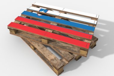 Palet bayrak Slovenya ile 3d