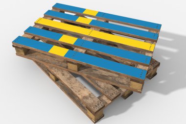 Palet bayrak İsveç ile 3d