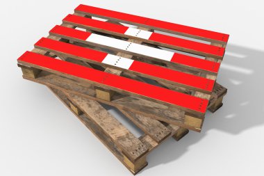 Palet bayrak İsviçre ile 3d