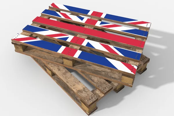 Pallet 3d met vlag Verenigd Koninkrijk — Stockfoto