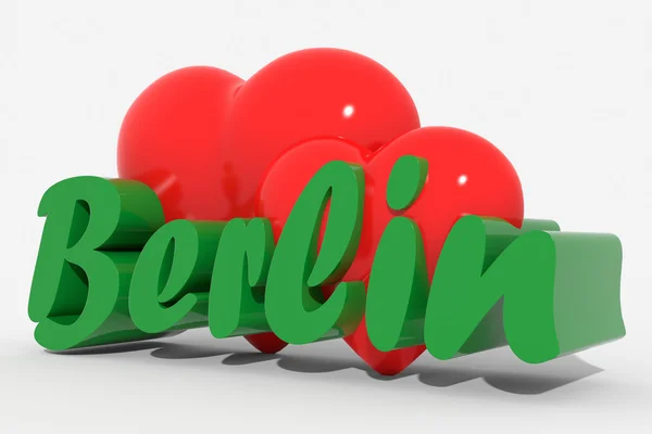 Логотип 3D сердца с текстом Берлин — стоковое фото