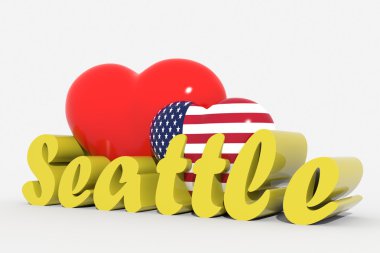 Logo metin Seattle ile 3d Kalpler