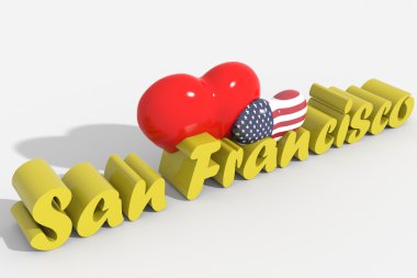 Logo metin San Francisco ile 3d Kalpler