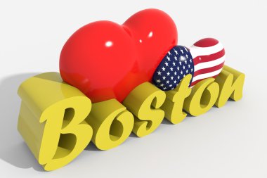 Logo metin Boston ile 3d Kalpler