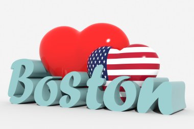 Logo metin Boston ile 3d Kalpler