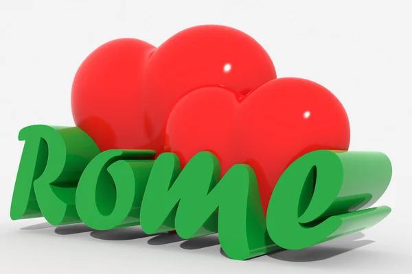 Logo metin Roma ile 3d Kalpler — Stok fotoğraf