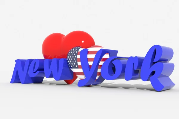 Logo corações 3d com texto Nova York — Fotografia de Stock