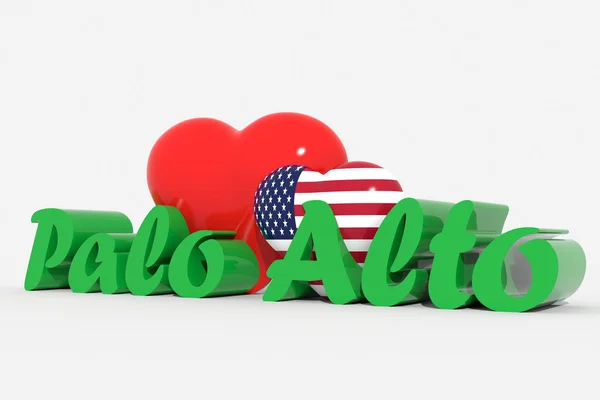 Logo 3d harten met tekst Palo Alto — Stockfoto