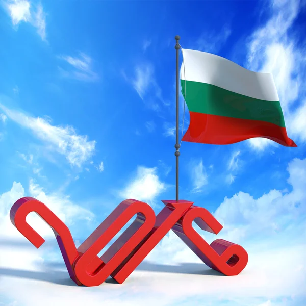 Anno 2016 con bandiera Bulharsko — Stock fotografie