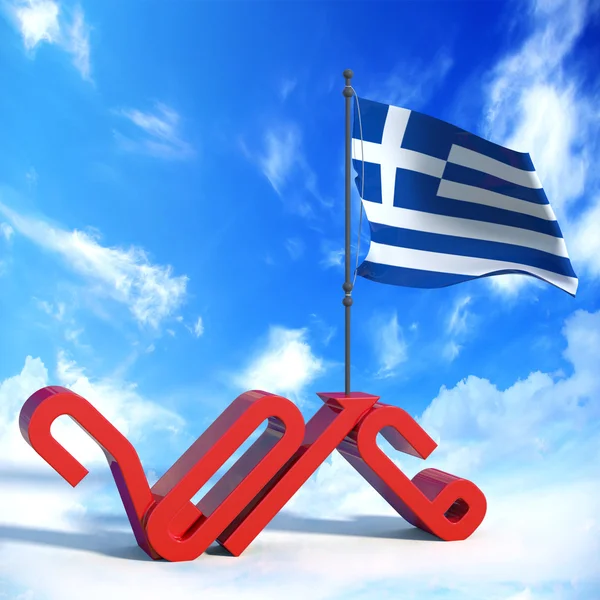 Anno 2016 con bandiera Greece — Stock Photo, Image