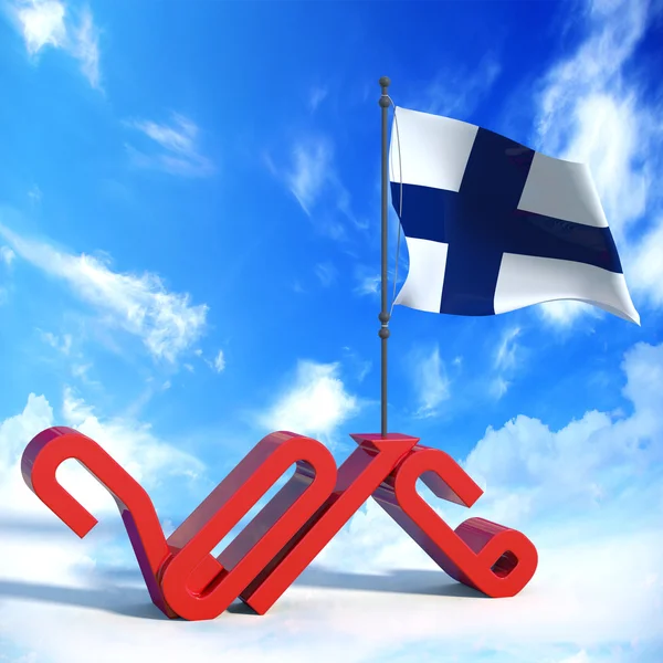 Anno 2016 con bandiera Finland — Stockfoto