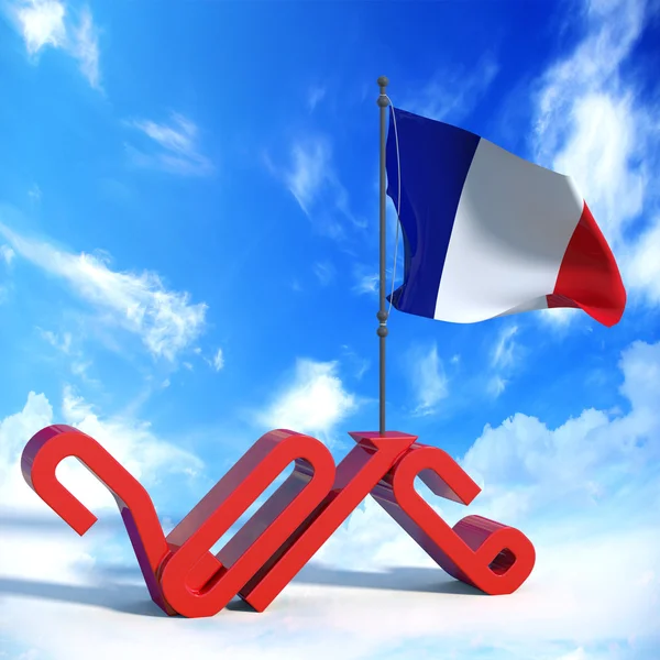 Anno 2016 con bandiera Francia —  Fotos de Stock