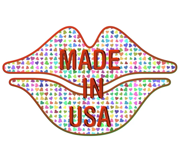 Vyrobené v Usa polibek — Stock fotografie