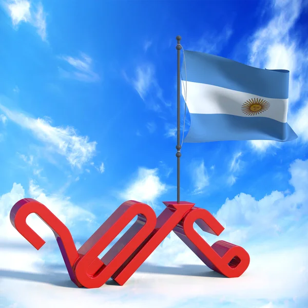 Anno 2016 con bandiera Argentina — Foto de Stock
