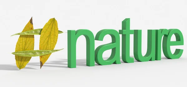 Hashtag Naturaleza 3D — Foto de Stock