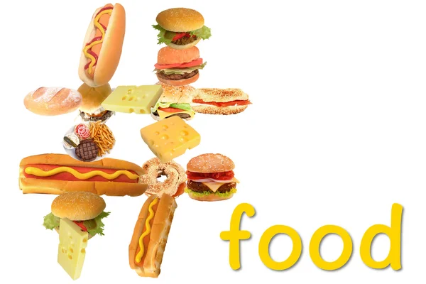 Hashtag food 3D — Stock Photo, Image