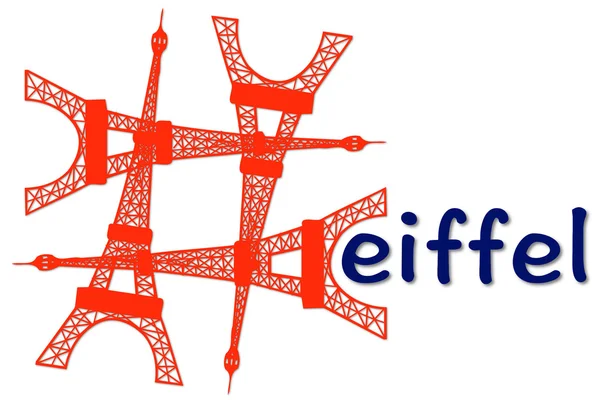 Etiqueta eiffel 3d — Foto de Stock