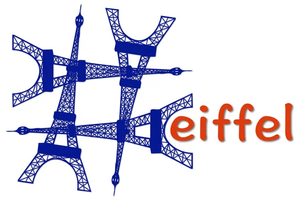 Etiqueta eiffel 3d — Foto de Stock