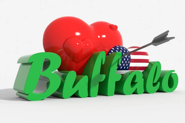 Eu amo Buffalo 3D — Fotografia de Stock