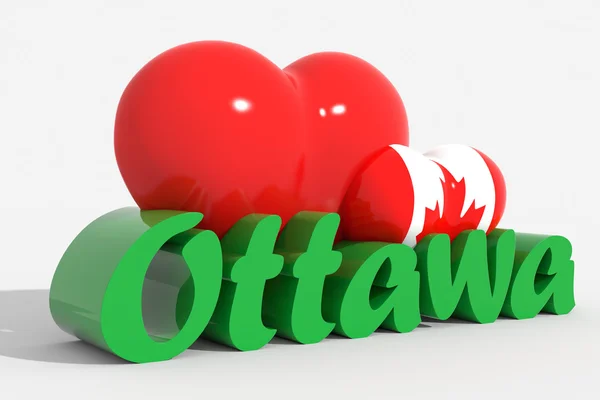 Ben Ottawa seviyorum 3d — Stok fotoğraf
