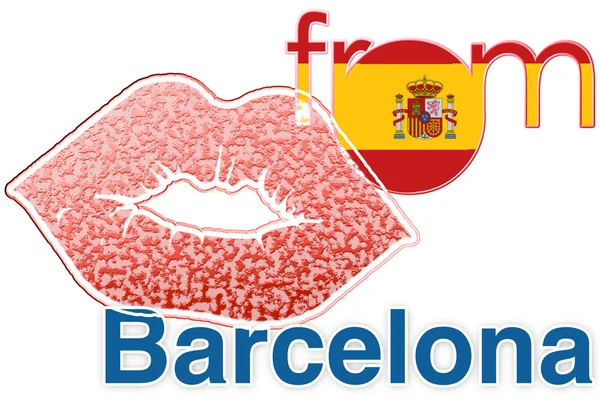 Beijo de Barcelona — Fotografia de Stock